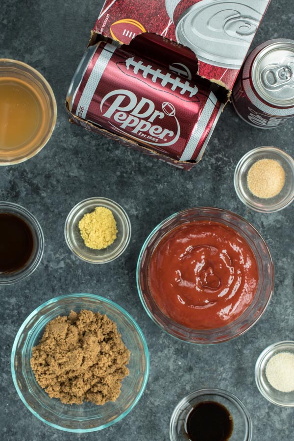 ingredients to make Dr Pepper BBQ Chicken Dip