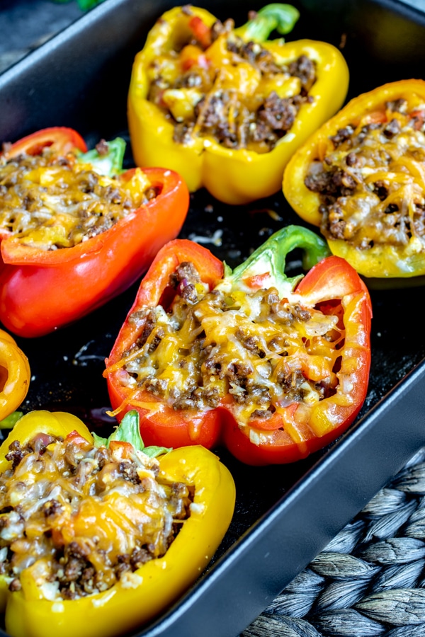 Mexican Stuffed Peppers on platter