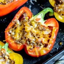 Mexican Stuffed Peppers with ground beef