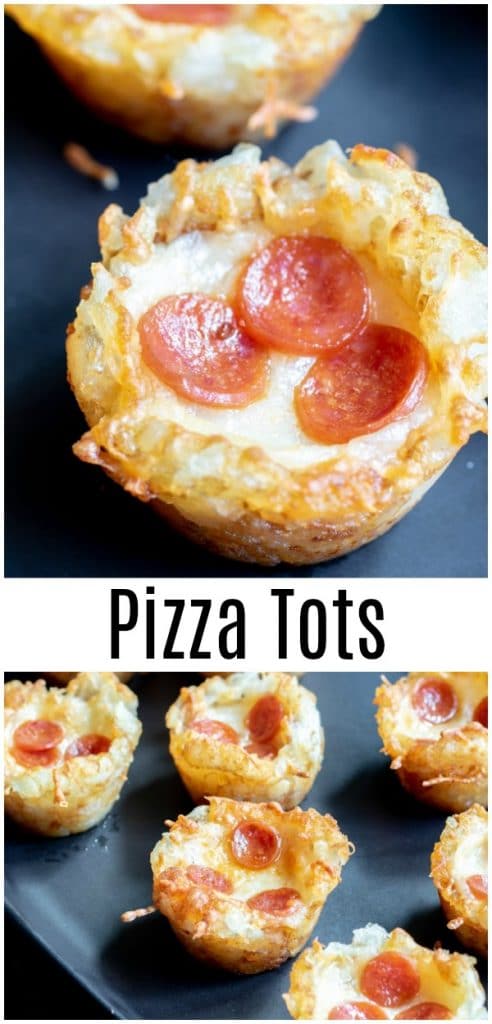 Pizza Tots are the ultimate football party food idea for feeding a crown on game night. Crispy tater tot cups filled with pizza sauce, melted mozzarella and mini pepperonis, Pizza Tots are perfect for Super Bowl parties, March Madness parties, or even just a fun spin on pizza night for the family! #tatertots #pizza #appetizer #football #footballparty #gamedayfood #bitesize #homemadeinterest