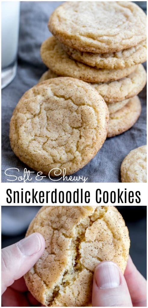 These are the BEST Snickerdoodle cookies made with Crisco shortening and butter, the middle is soft, chewy, and they are perfectly crisp on the edges. Put this easy snickerdoodles recipe on your Christmas cookies baking list. They are amazing all year long and make a great Christmas cookie exchange recipe. #christmascookies #cookies #baking #snickerdoodle #christmasbaking #cinnamon #homemadeinterest