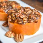 Mini Sweet Potato Casserole with brown sugar and pecans baked on top