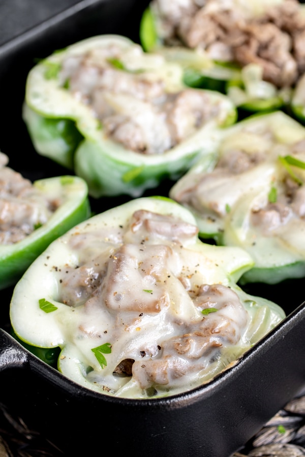 cheesy Philly Cheesesteak Stuffed Peppers