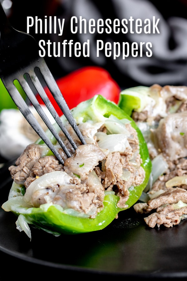 This low carb recipe for Philly Cheesesteak Stuffed Peppers is packed full of thinly sliced steak and onions, stuffed into green bell peppers, and topped with melted provolone cheese. It is a low carb, keto dinner recipe that can be made ahead of time and stored in the freezer. Perfect for low carb meal prep! #stuffedpeppers #steak #beef #easydinnerrecipes #cheesesteak #lowcarb #keto #lowcarbrecipes #ketorecipes #homemadeinterest