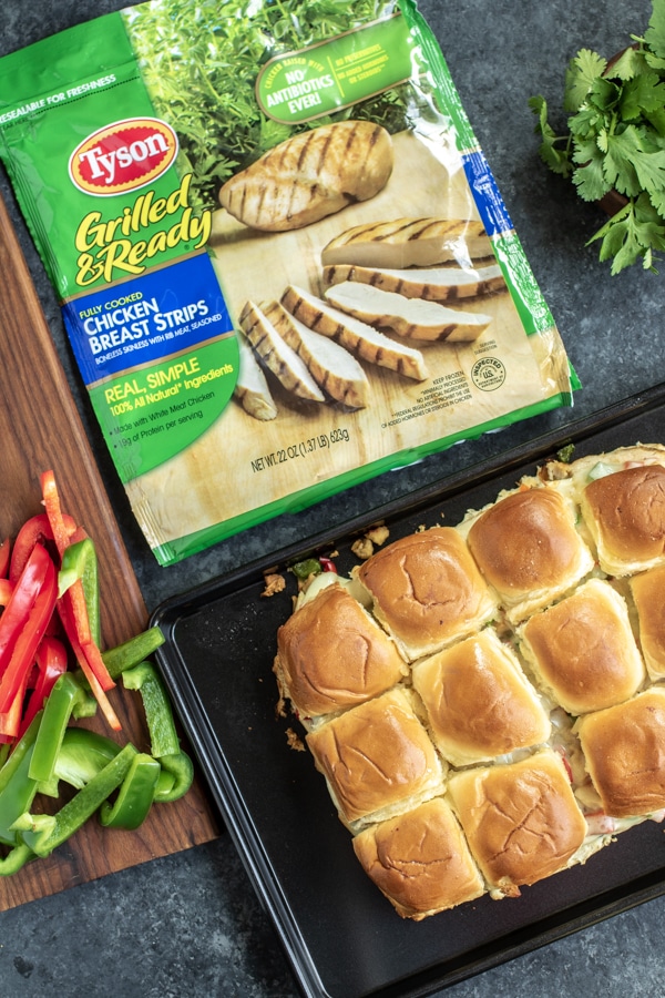 How to make Chicken Cheesesteak Sliders with TYson grilled & ready chicken strips