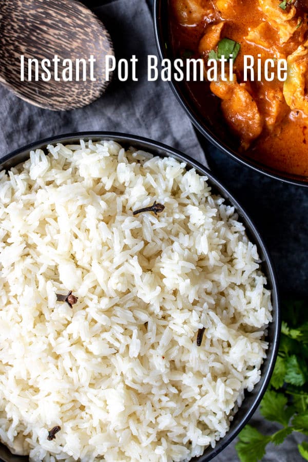 A quick an easy instant pot basmati rice recipe that shows you how to cook Instant Pot rice. Make basmati rice in your pressure cooker along with warm spices like clove and cardamom to give it a delicious seasoned rice flavor. It's a great side dish for Indian recipes and is the perfect addition to family dinners. #rice #instantpot #instantpothacks #easydinnerrecipes #basmatirice #homemadeinterest