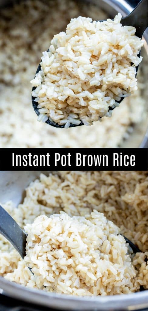 This recipe for Instant Pot Brown Rice makes perfect brown rice every time. Make this easy brown rice recipe in your pressure cooker using chicken broth, vegetable broth, or water. This easy Instant Pot side dish is family dinners. #instantpot #pressurecookerrecipes #instantpothack #brownrice #homemadeinterest