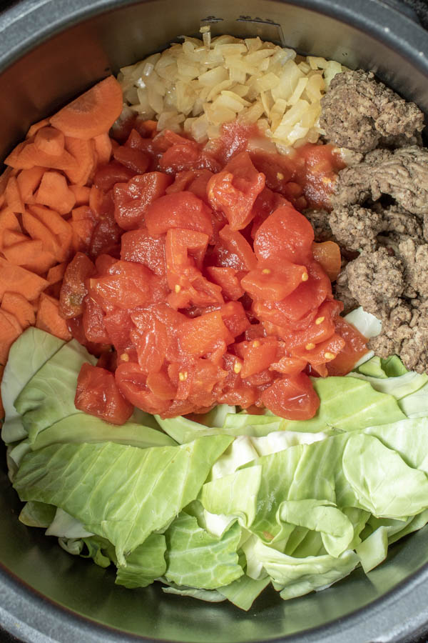 ingredients to make Instant Pot Cabbage Roll Soup