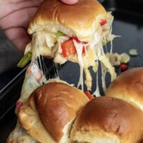 Chicken Cheesesteak Sliders are Super bowl appetizers