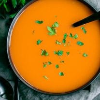 bowl of the best carrot soup
