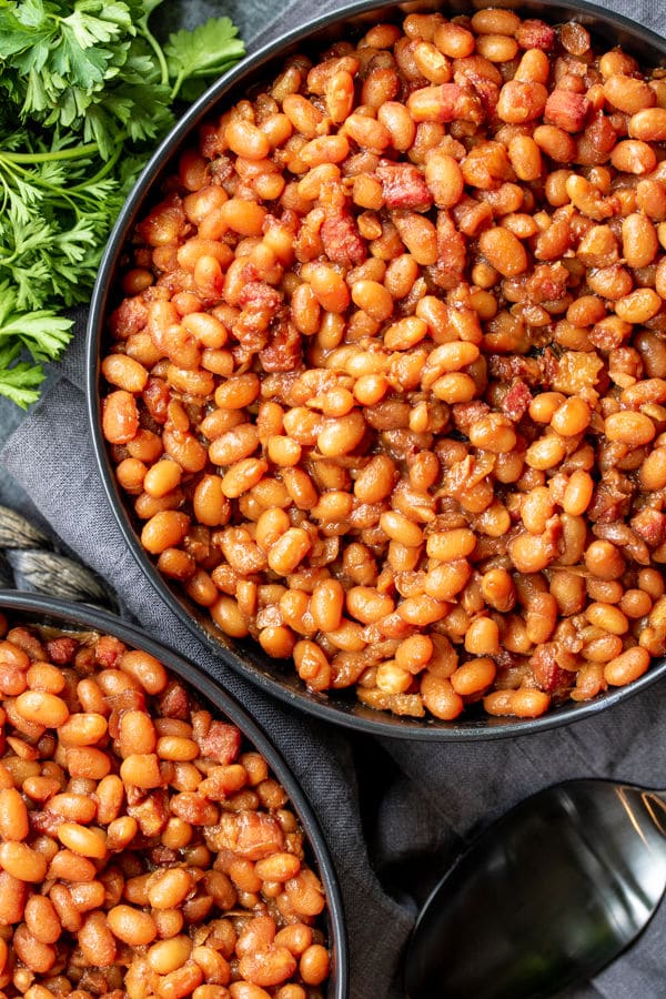 bowl of Instant Pot Baked Beans
