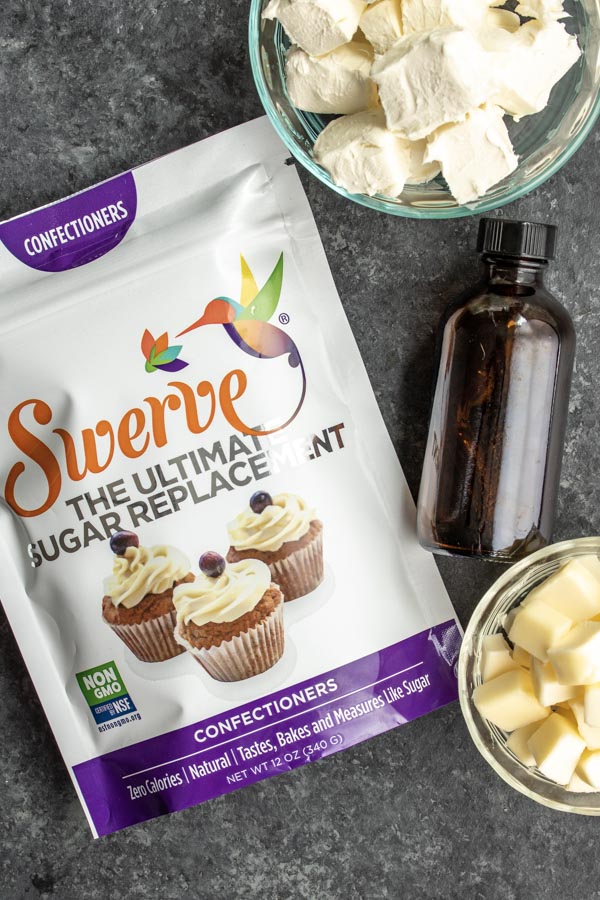 how to make Keto Cream Cheese Frosting using Swerve