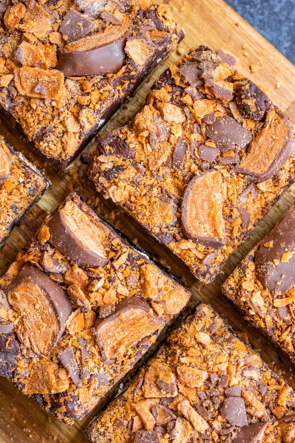 cut up Butterfinger S'mores Bars