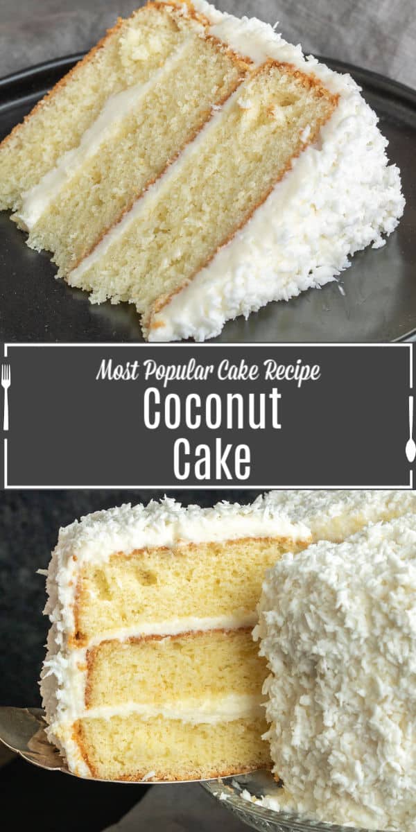 Pinterest image of Best Coconut Cake with title text
