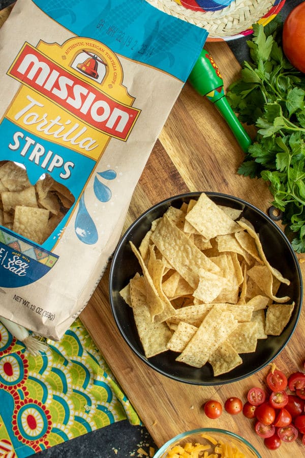 bowl of Mission tortilla chips