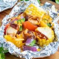 easy cheddar BBQ Chicken Foil Packets
