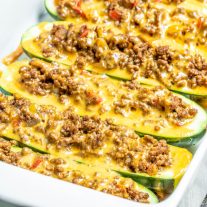 low carb Taco Zucchini Boats