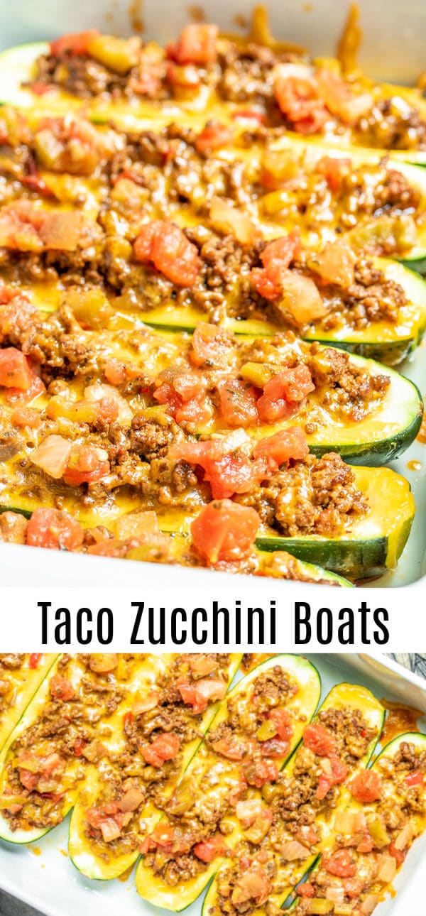 These easy Taco Zucchini Boats are a low carb recipe is fresh zucchini stuffed with seasoned ground beef, cheese, and salsa. It's a delicious healthy keto recipe that makes a great dinner for family. It makes a great gluten-free dinner too! #zucchini #lowcarbrecipes #ketorecipes #keto #lowcarbdiet #healthyrecipes #taco #homemadeinterest