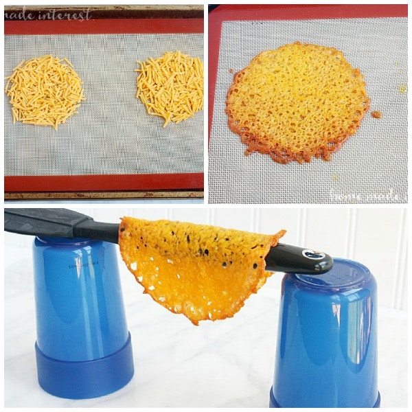 Steps for making cheese taco shells for keto tacos