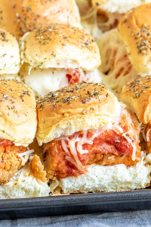 Chicken Parmesan Sliders appetizer for game day
