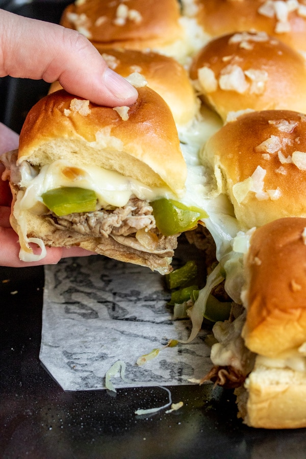 cheesy Philly Cheesesteak Sliders appetizer