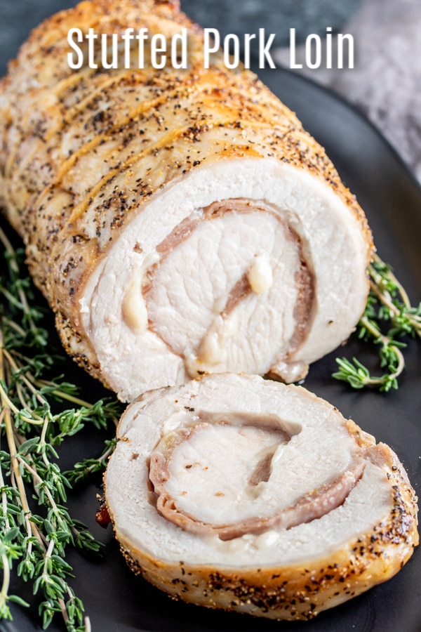 This easy pork loin recipe is a perfectly roasted, moist and tender, provolone and prosciutto stuffed pork loin. It is a delicious keto and low carb dinner recipe that is baked in the oven. Make this easy pork recipe for your family this week! #pork #porkloin #keto #lowcarb #ketorecipes #lowcarbrecipe #ketodiet #cheese #homemadeinterest