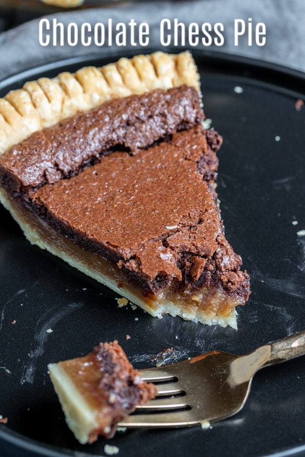 This Chocolate Chess Pie is a classic southern dessert that is easy to make and totally delicious. This old fashioned chess pie is made with cocoa and evaporated milk to create a sweet, decadent dessert that we serve every year for Thanksgiving dessert and Christmas dessert. It's a simple Thanksgiving pie recipe that the whole family will love. #thanksgiving #Christmas #dessert #chocolate #pie #homemadeinterest