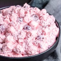 bowl of Creamy Cranberry Salad for Thanksgiving side