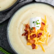 keto Instant Pot Loaded Cauliflower Soup made in minutes