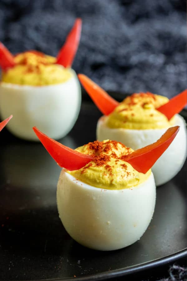 These Keto Halloween Deviled Eggs are the perfect Halloween low carb appetizer
