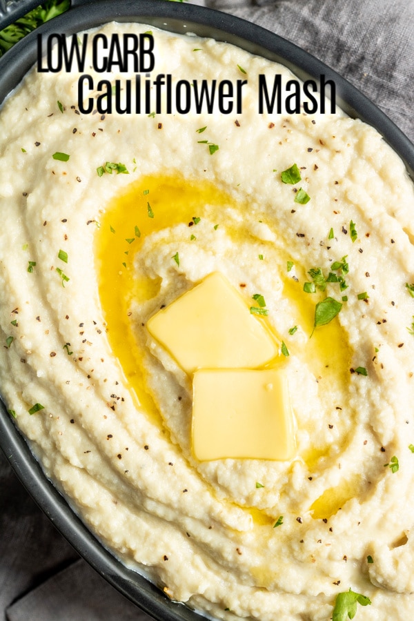 This Keto Cauliflower Mash makes an awesome low carb side dish for weeknight dinners and a great keto substitute for mashed potatoes for Thanksgiving dinner, or Christmas dinner. This easy mashed cauliflower recipe is whipped with cream cheese, butter, and a MultiQuick 5 Vario Hand Blender to make the BEST creamy, cheesy, cauliflower mash ever! #ad #braun