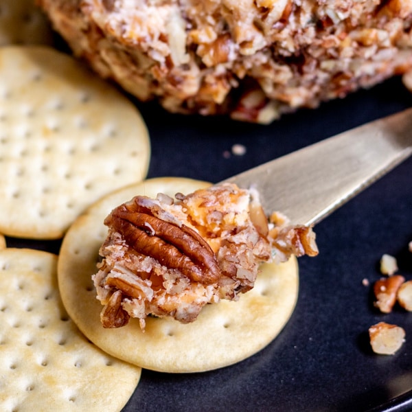 Classic Cheeseball loaded with cheese and nuts