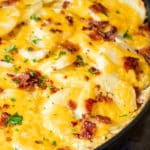 Loaded Au Gratin Potatoes loaded with bacon and cheese