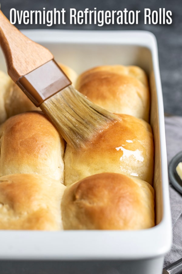 This quick and easy recipe for Overnight Refrigerator Yeast Rolls makes soft, fluffy yeast rolls that are perfect for Easter, Thanksgiving, or Christmas. These are make ahead yeast rolls that sit in the refrigerator overnight and then finishing rising the next day before you bake them in the oven. #thanksgiving #christmas #bread #rolls #baking #homemadeinterest