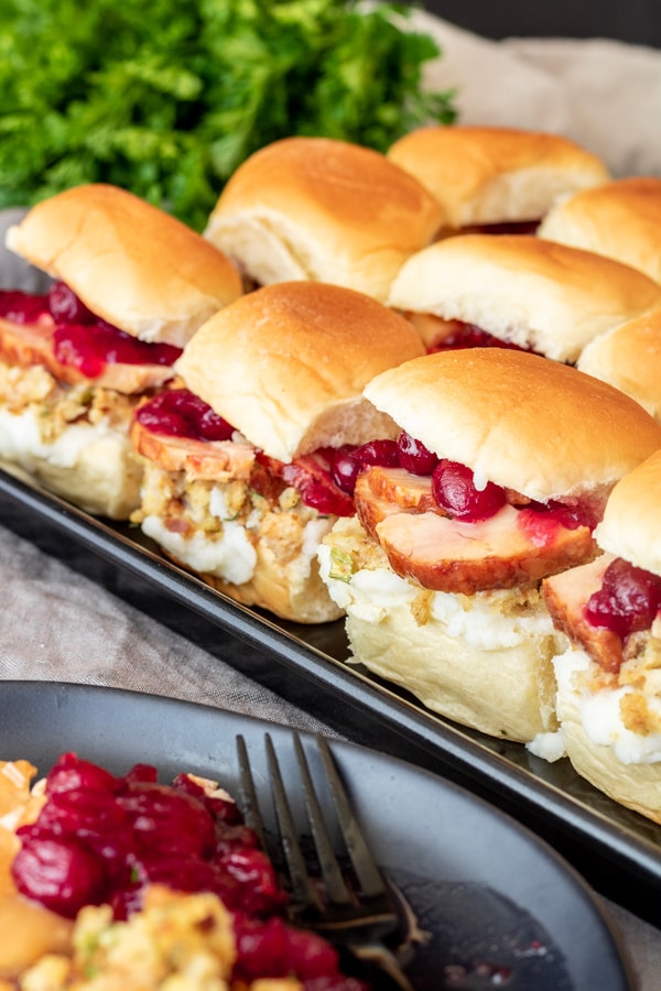 Thanksgiving Leftovers Sliders made with leftover turkey