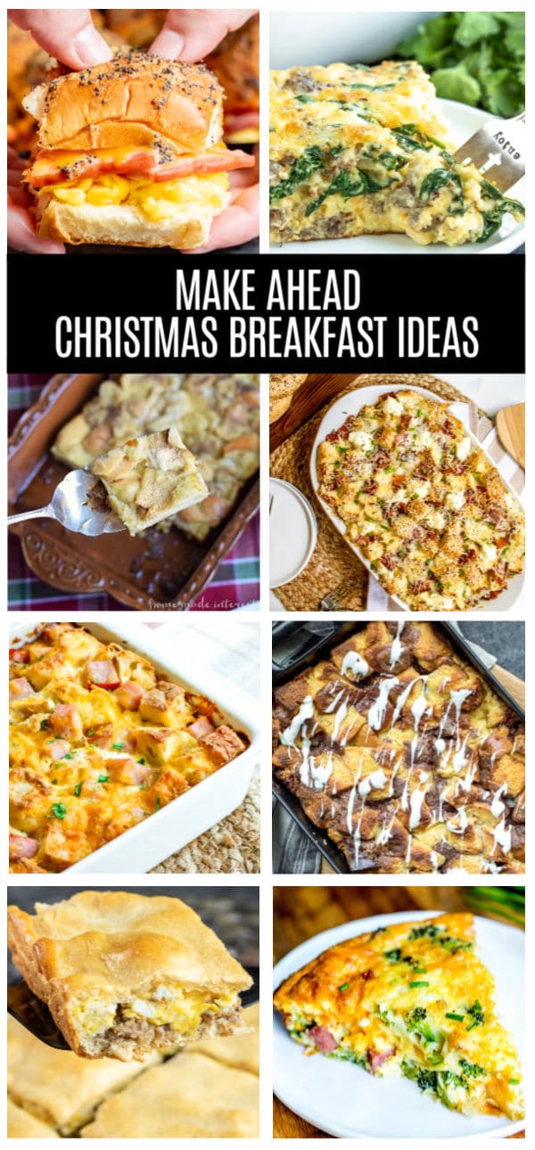 These easy make ahead Christmas breakfast ideas are simple breakfast or brunch recipe that can be made the night before and served on Christmas morning. Make a delicious breakfast casserole, or a holiday treat made with store bought items so you can spend more time enjoying Christmas and less time in the kitchen! #makeahead #christmas #breakfast #brunch # breakfastcasserole #homemadeinterest