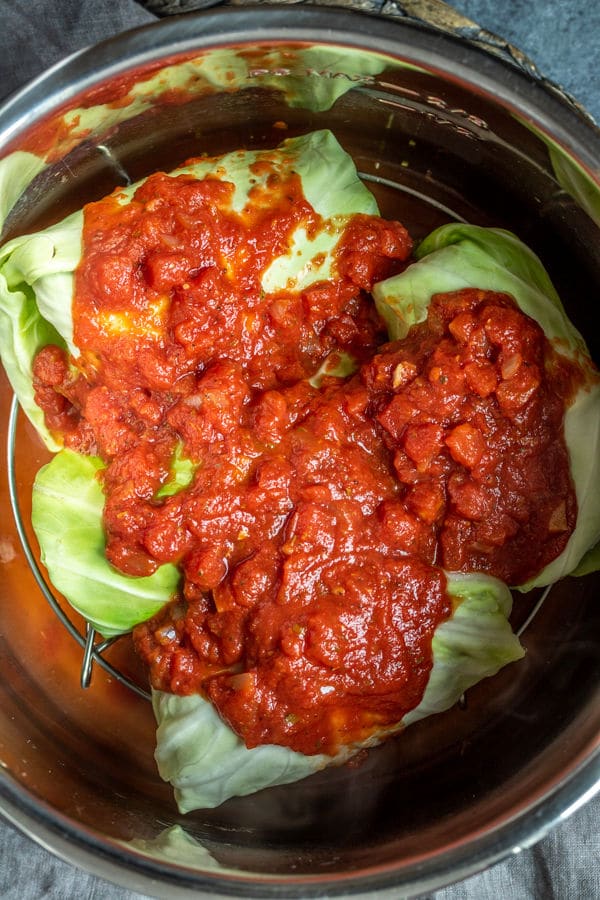 how to make Keto Instant Pot Cabbage Rolls in the instant pot