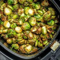 Crispy Air Fryer Brussels Sprouts made in minutes in the air fryer