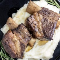 two Instant Pot Short Ribs on a plate