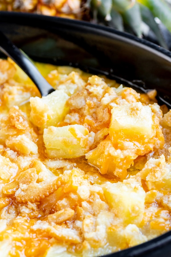 Pineapple Casserole with ritz cracker topping