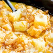Pineapple Casserole with ritz cracker topping