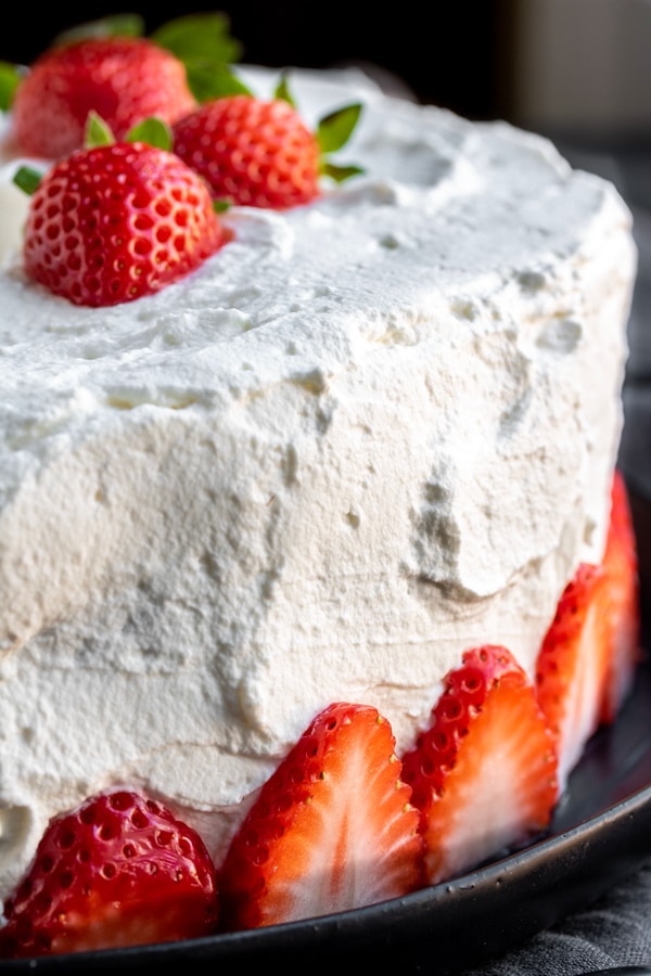 Strawberry Angel Food Cake is a light and easy summer dessert