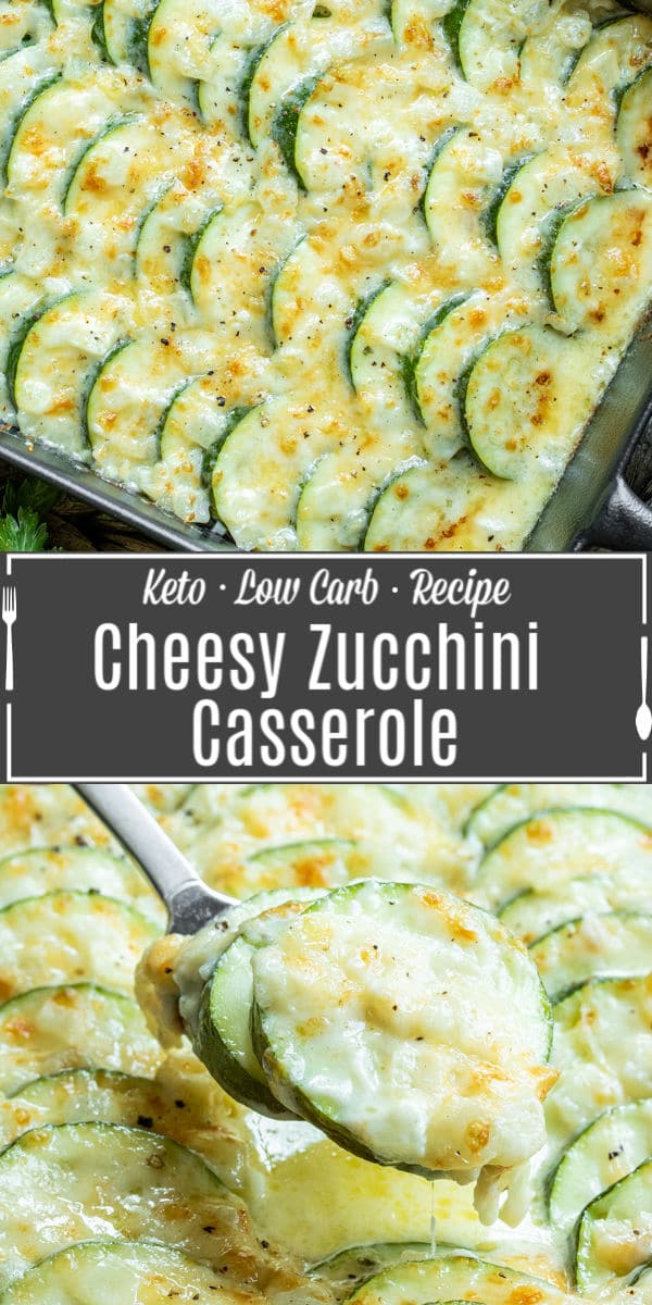 Pinterest image for Cheesy Baked Zucchini Casserole