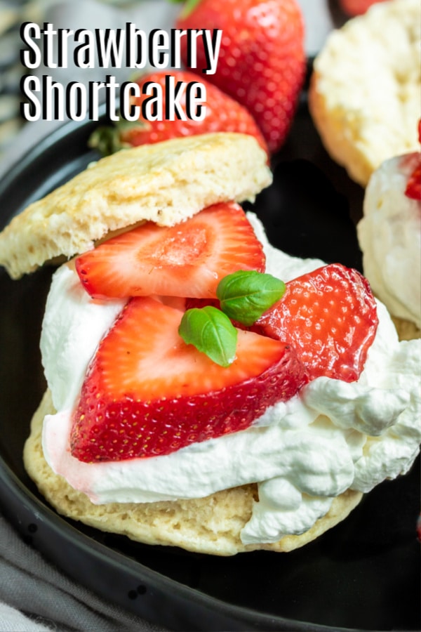 Pinterest image of Strawberry Shortcake with title on image