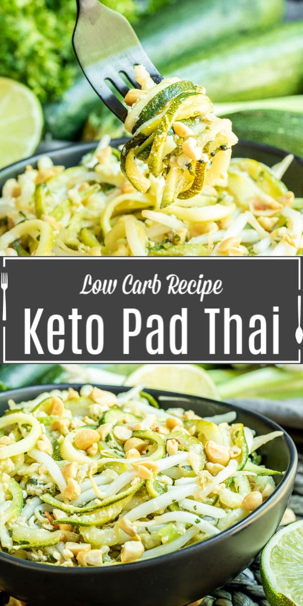 Pinterest image for Keto Pad Thai with title text