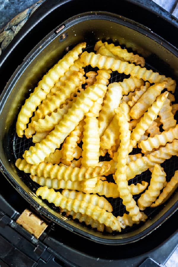 Air Fryer Frozen French Fries crinkle cut fries in air fryer basket