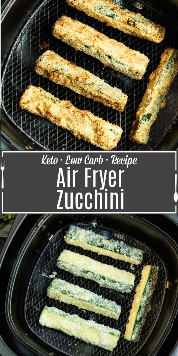 Pinterest image for Air Fryer Zucchini with title text