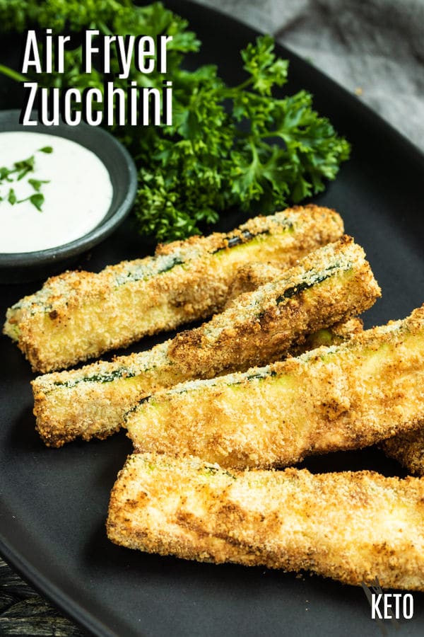 Pinterest image for Air Fryer Zucchini with title text