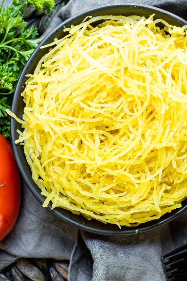 bowl of Instant Pot Spaghetti Squash