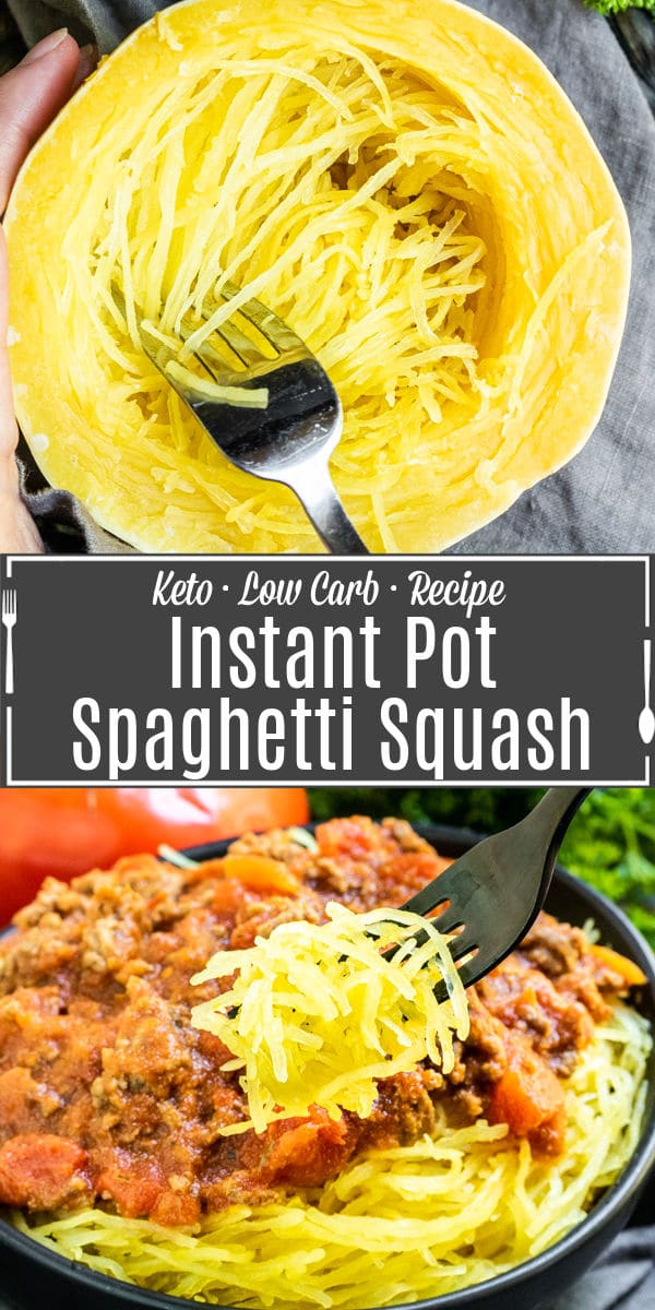 Pinterest image of Instant Pot Spaghetti Squash with title text